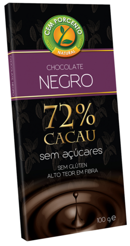chocolate negro 72% cem porcento