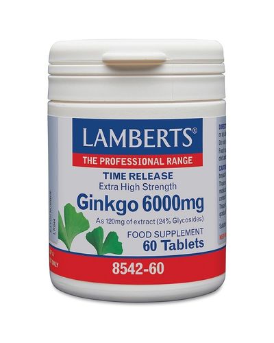 Ginkgo 6000 mg Lamberts - 60 comprimidos